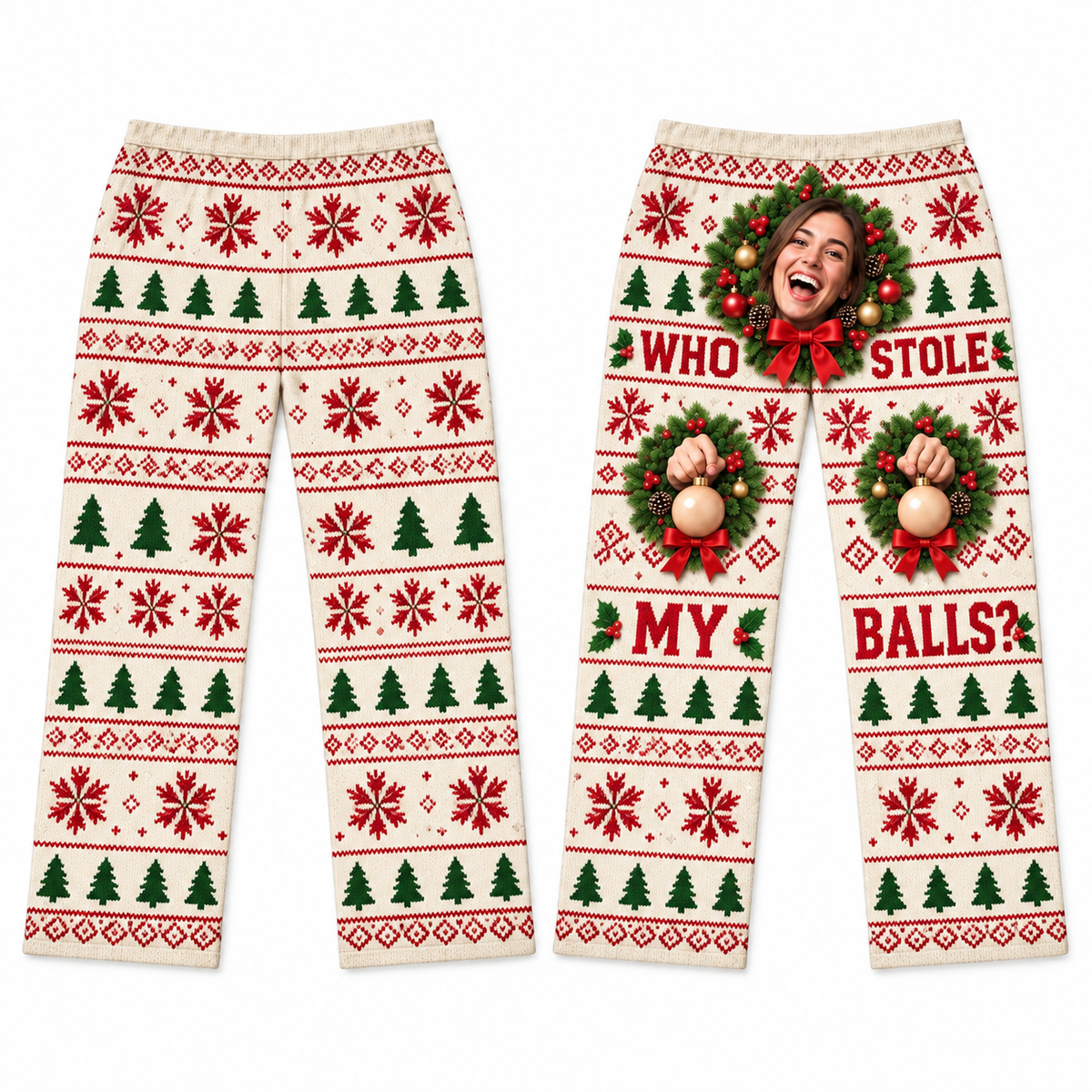 Christmas Pajama Pants Mens Novelty Printed Holiday Lounge Trousers