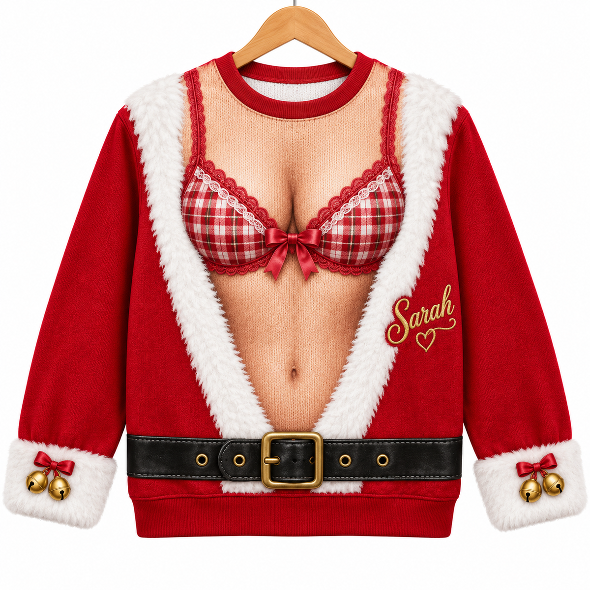 Faux Bra Ugly Christmas Sweatshirt Funny Holiday Graphic Pullover