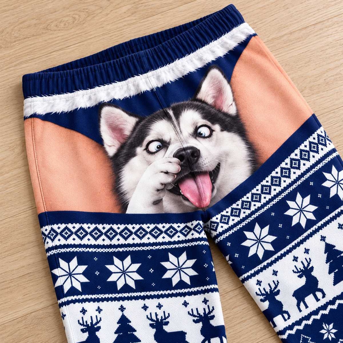 Men's Christmas Pajama Pants Novelty Pet Illusion Sleepwear Bottoms