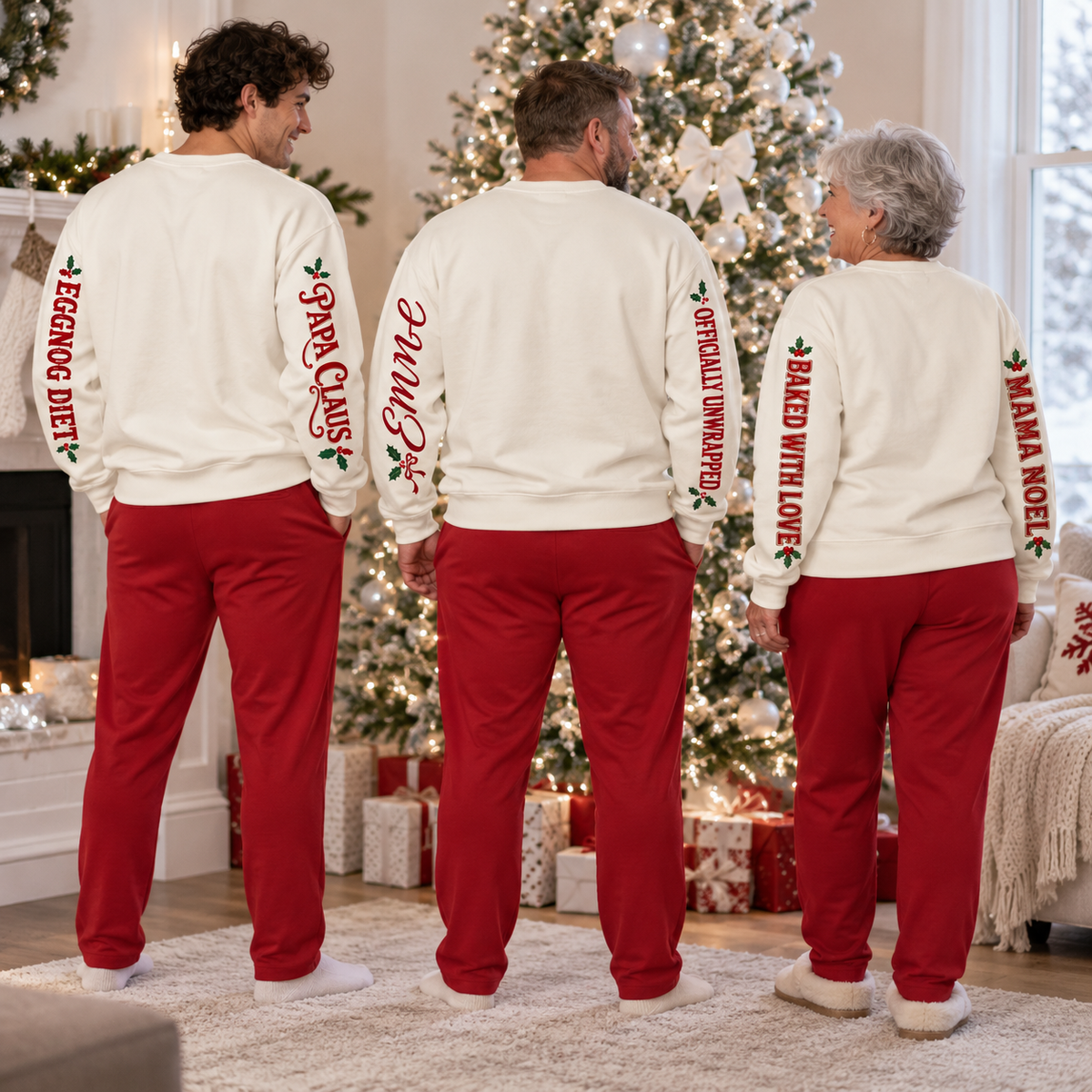 Funny Christmas Sweatshirt, Novelty Holiday Body Print Pullover