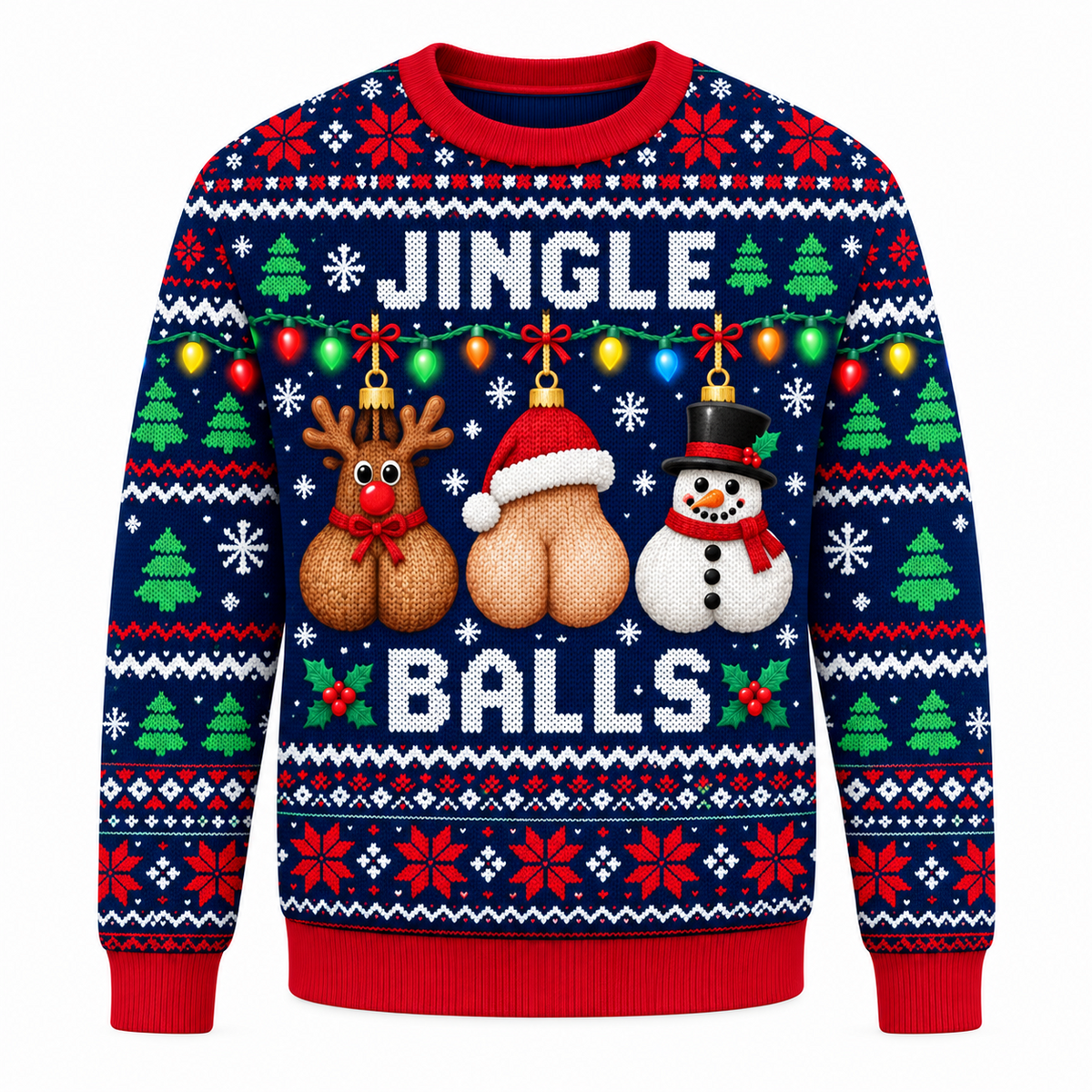 Jingle Balls Ugly Christmas Sweatshirt Funny Adult Holiday Pullover