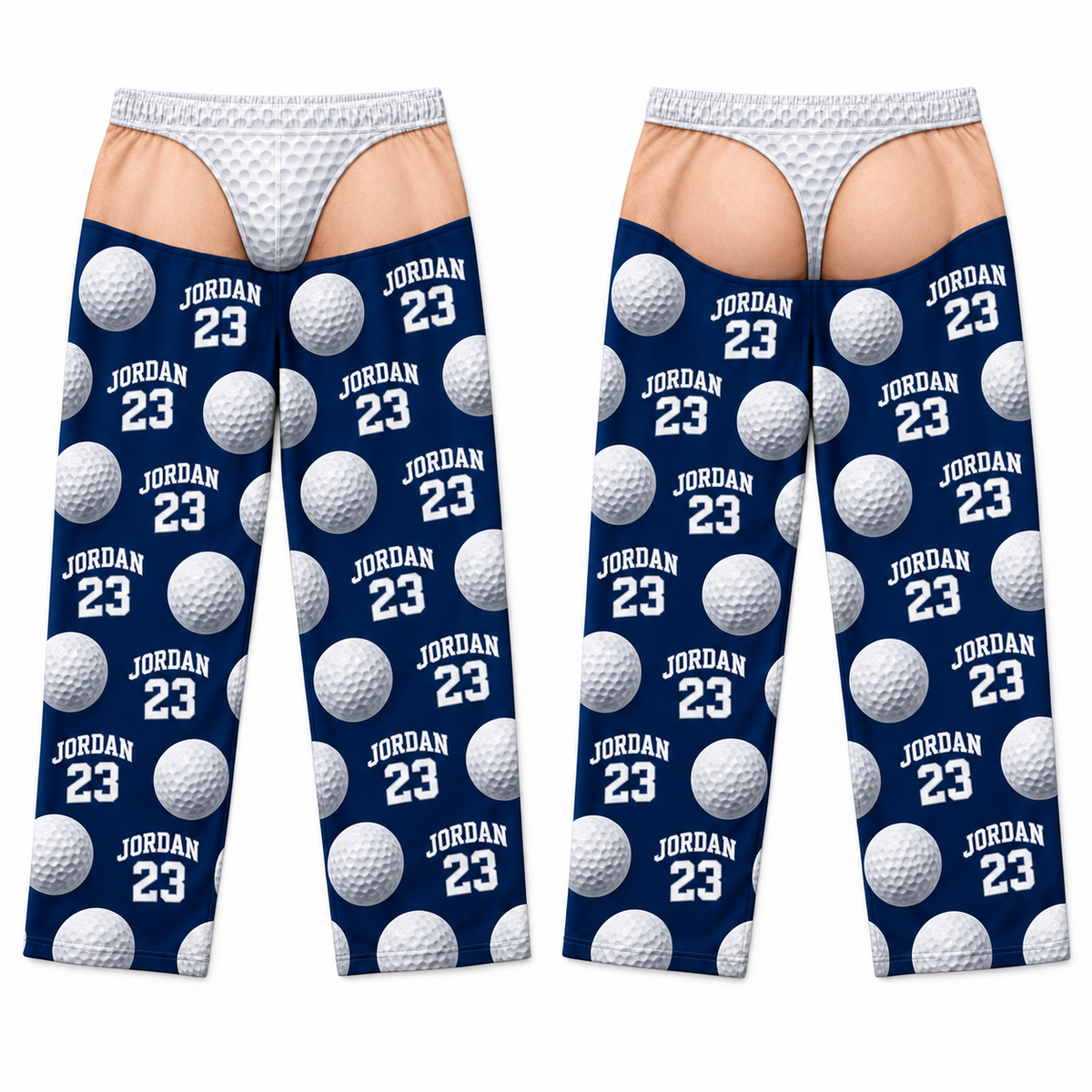 Novelty Pajama Pants Sports Ball Graphic Print Blue Loungewear