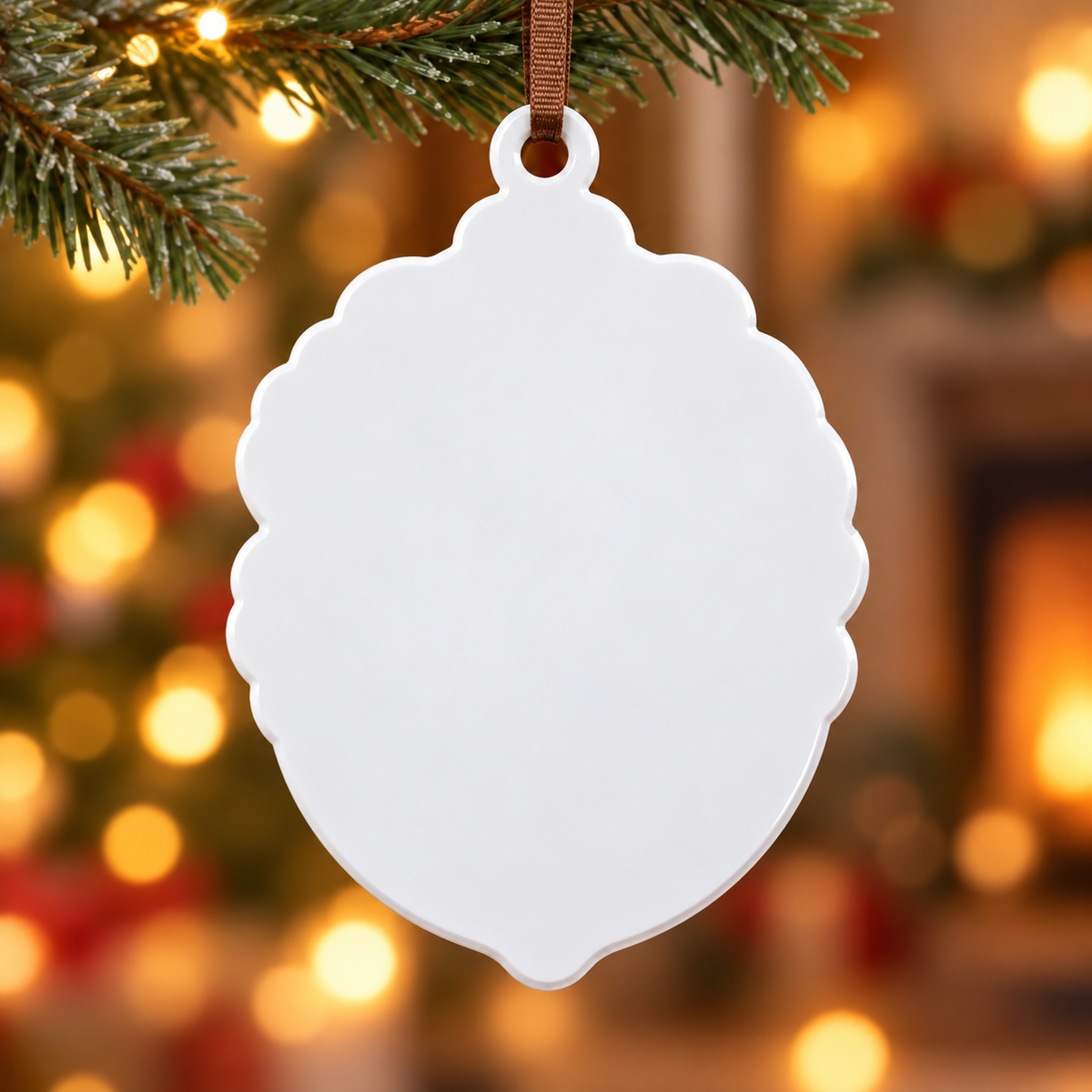 Sleeping Hedgehog in Acorn Shell Holiday Tree Decoration - 3D Relief Ornament