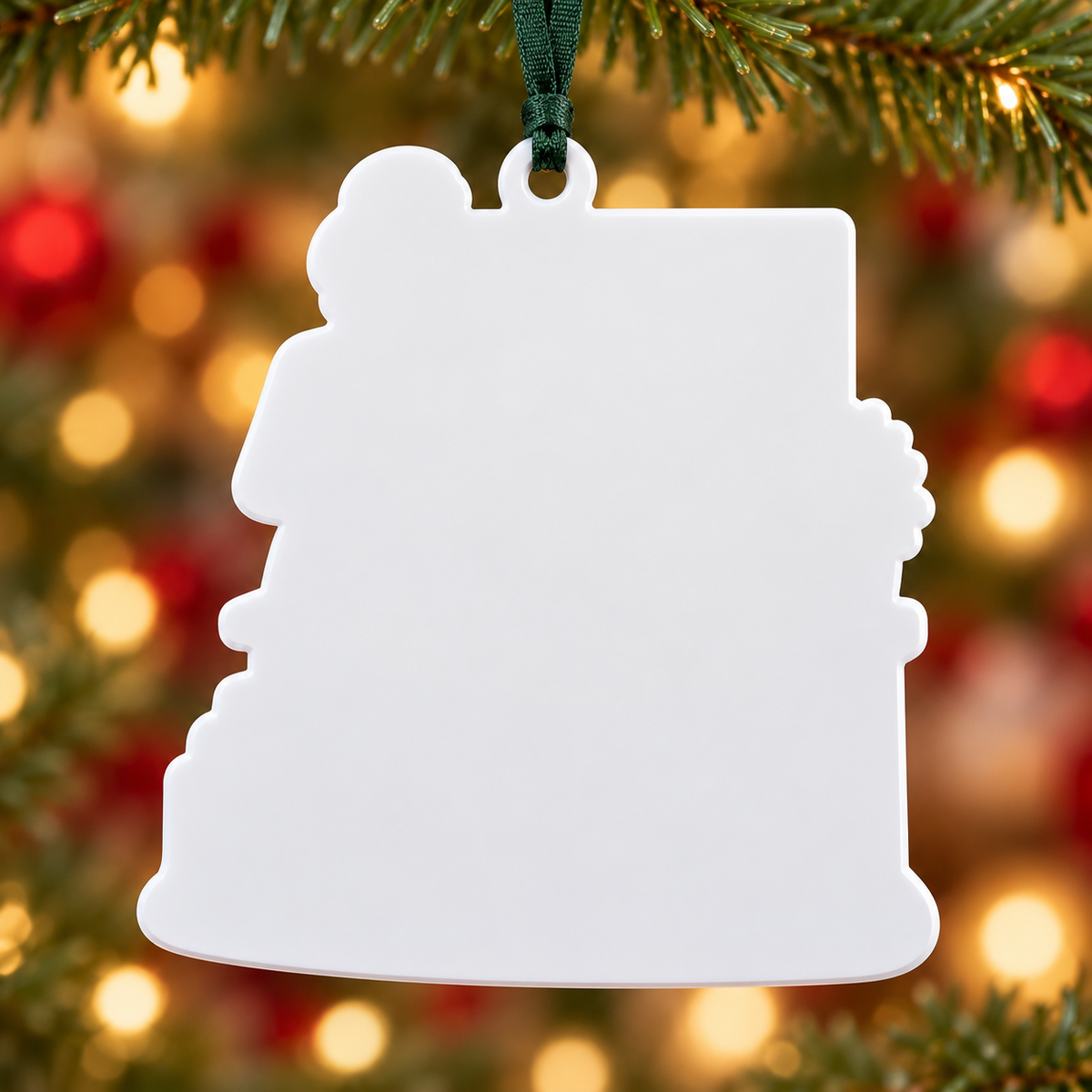 Female Teacher at Classroom Desk with Blackboard and Books Holiday Decor - 3D Relief Ornament