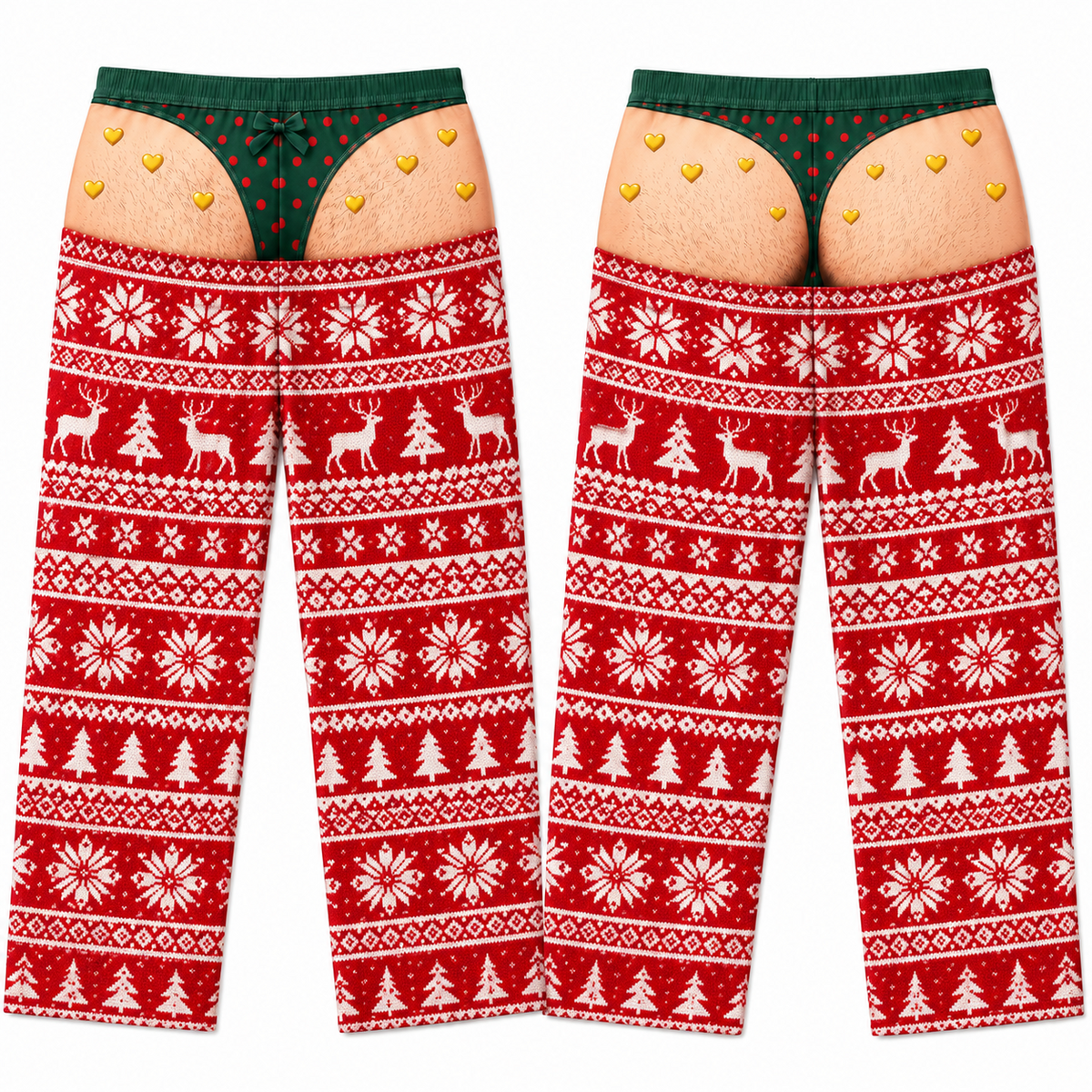 Novelty Plaid Pajama Pants with Faux Bikini Print Lounge Bottoms