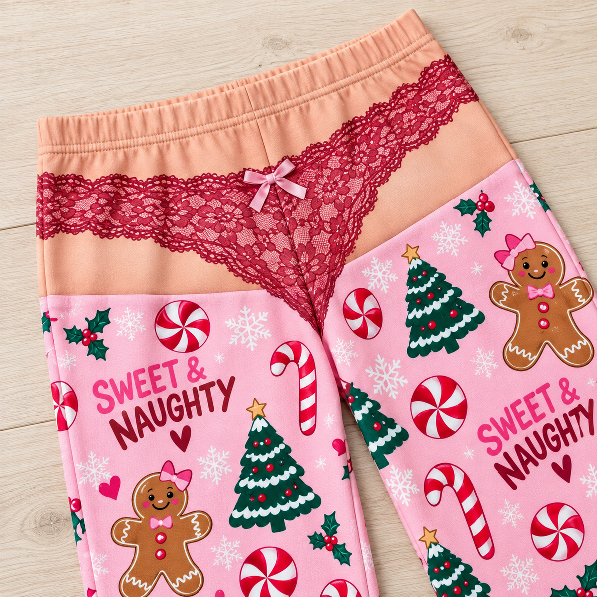 Christmas Pajama Pants Wide Leg Printed Lounge Trousers