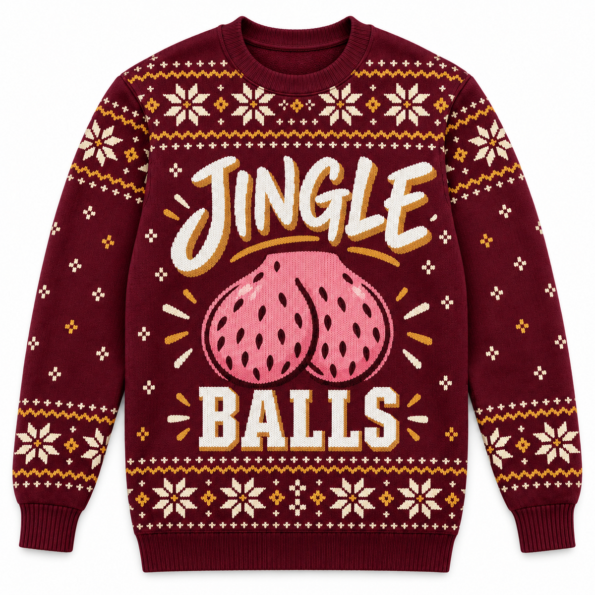 Jingle Balls Ugly Christmas Sweater Funny Fair Isle Holiday Pullover