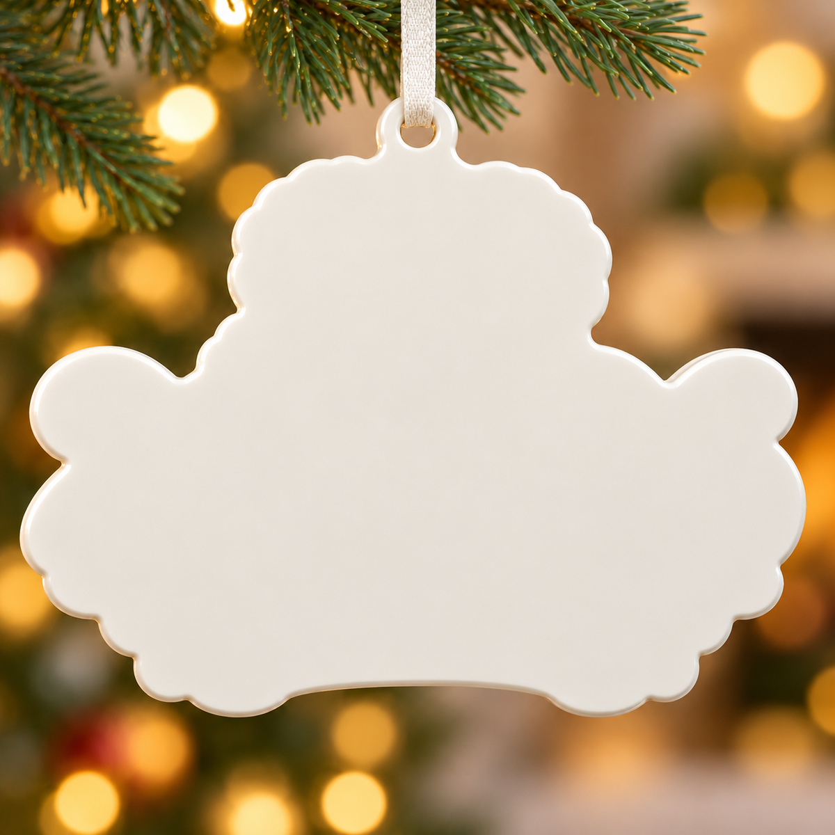 Baby Photo Keepsake 2026 Year Commemorative Ceramic Style Hanging Decor - 3D Relief Ornament