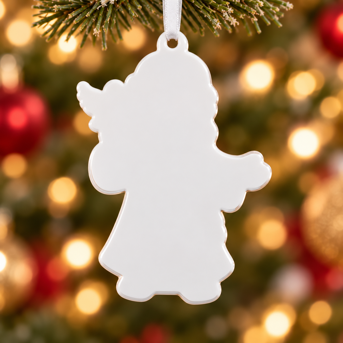 Cartoon Jesus Holding White Dove Ceramic Style Holiday Keepsake - 3D Relief Ornament