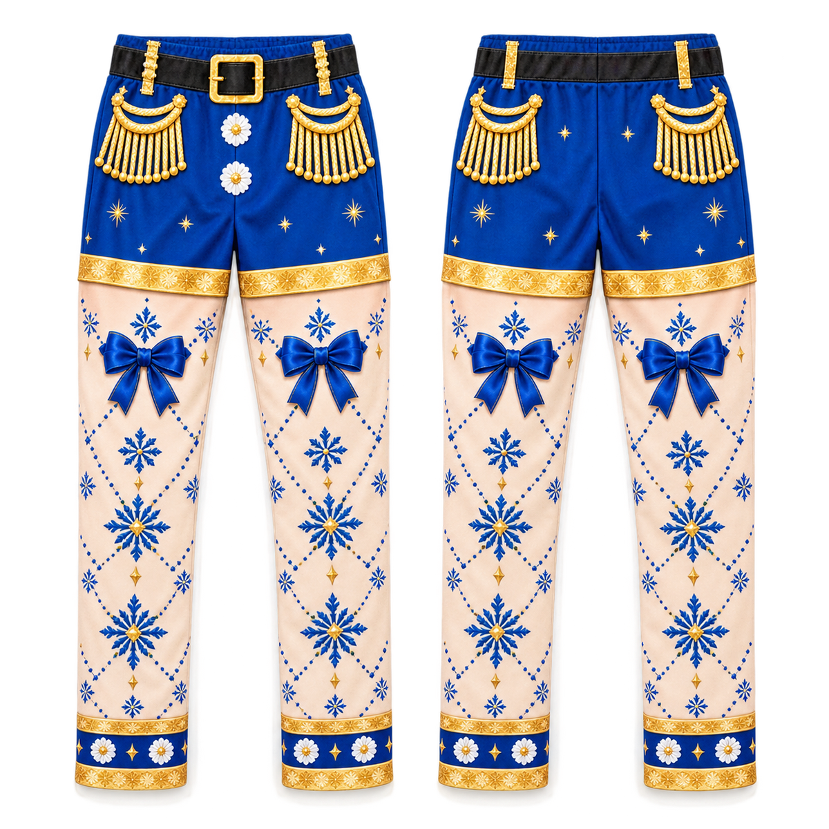 Christmas Holiday Print Trousers Casual Elastic Waist Pants