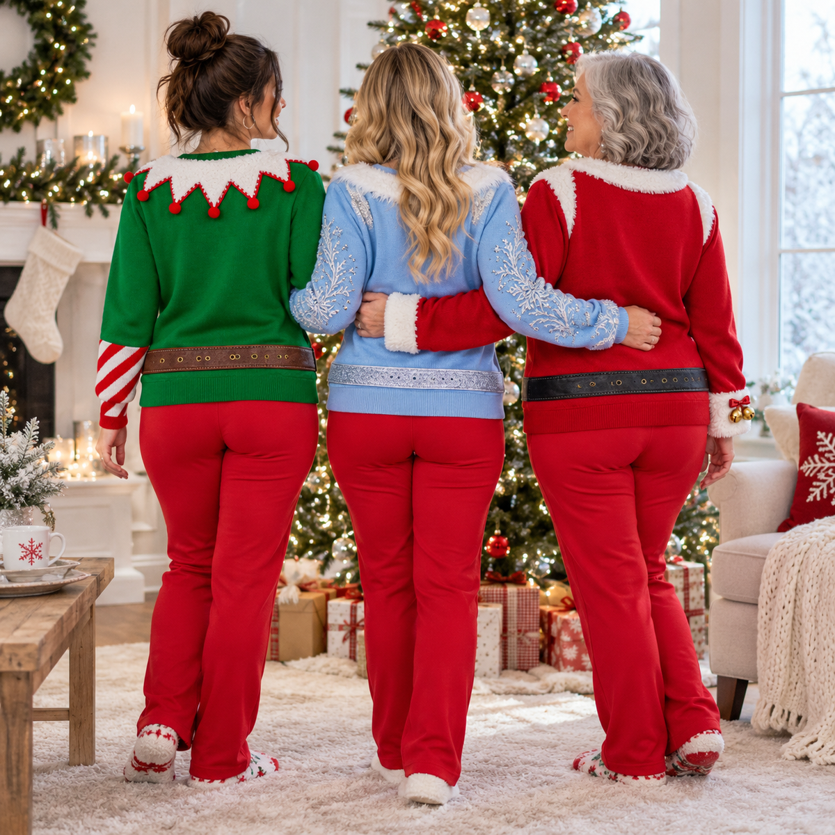 Faux Bra Ugly Christmas Sweatshirt Funny Holiday Graphic Pullover