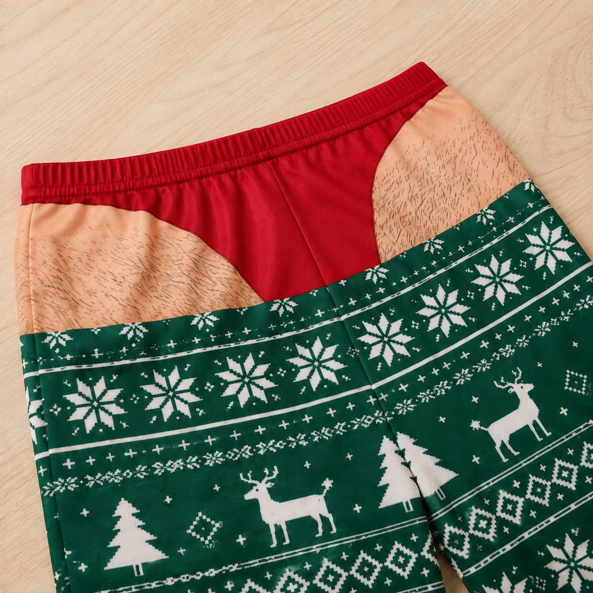 Men's Christmas Pajama Pants, Gag Underwear Print Holiday Loungewear