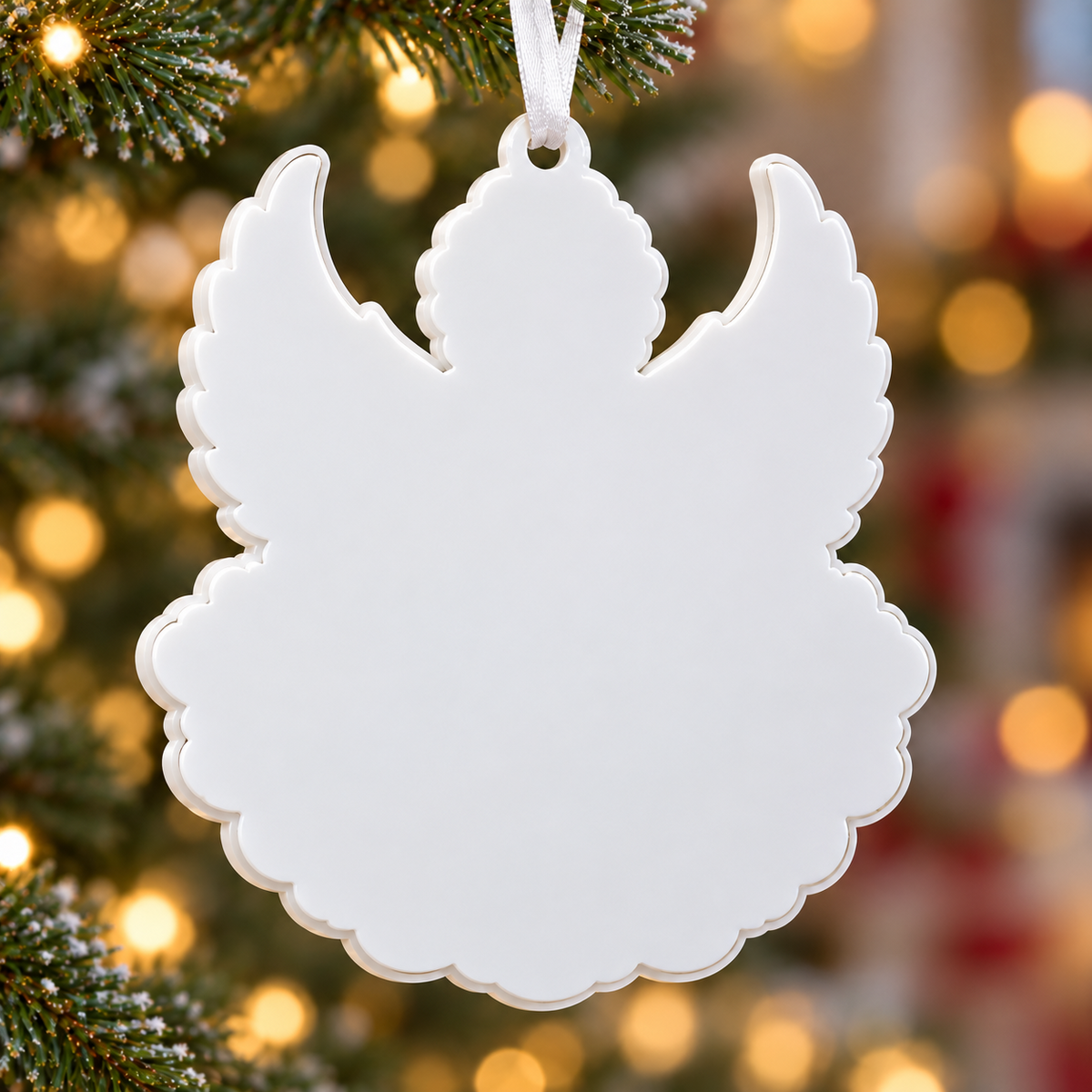 Memorial Angel Wings and Holding Hands Remembrance Keepsake - 3D Relief Ornament