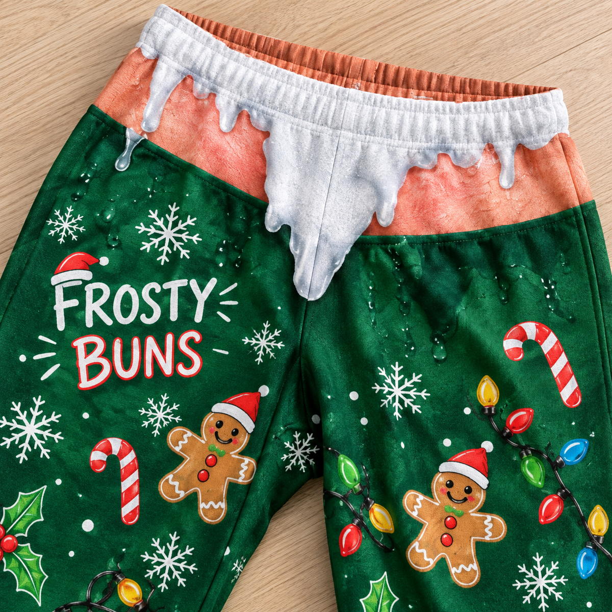Mens Christmas Pajama Pants Frosty Buns Novelty Holiday Lounge Bottoms