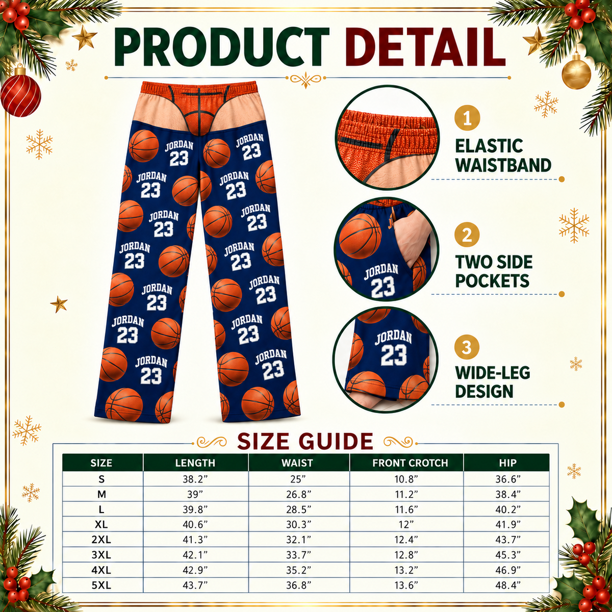 Novelty Pajama Pants Sports Ball Graphic Print Blue Loungewear