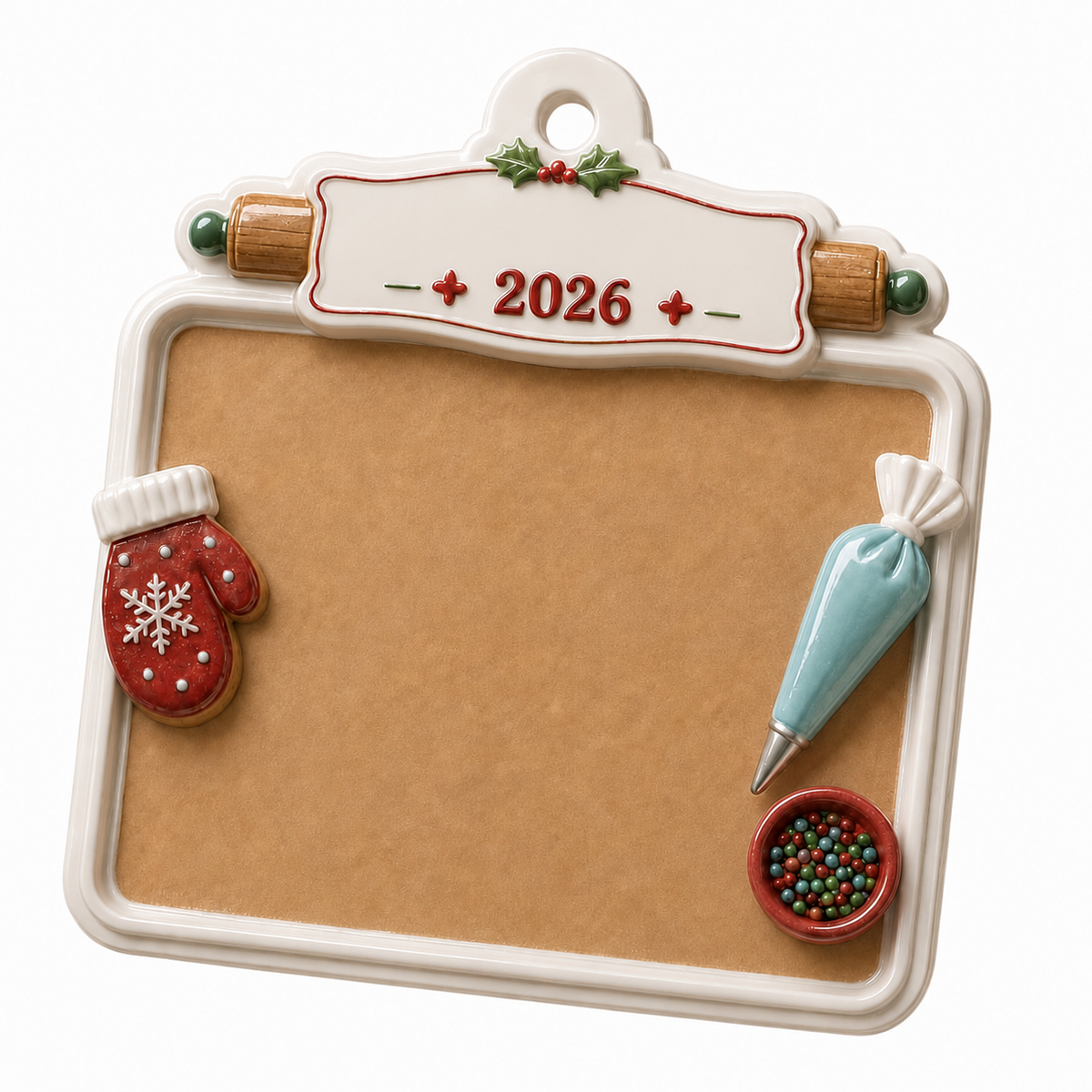 Christmas Cookie Baking Tray Decorated Cookie Scene 2026 Holiday Decor - 3D Relief Ornament