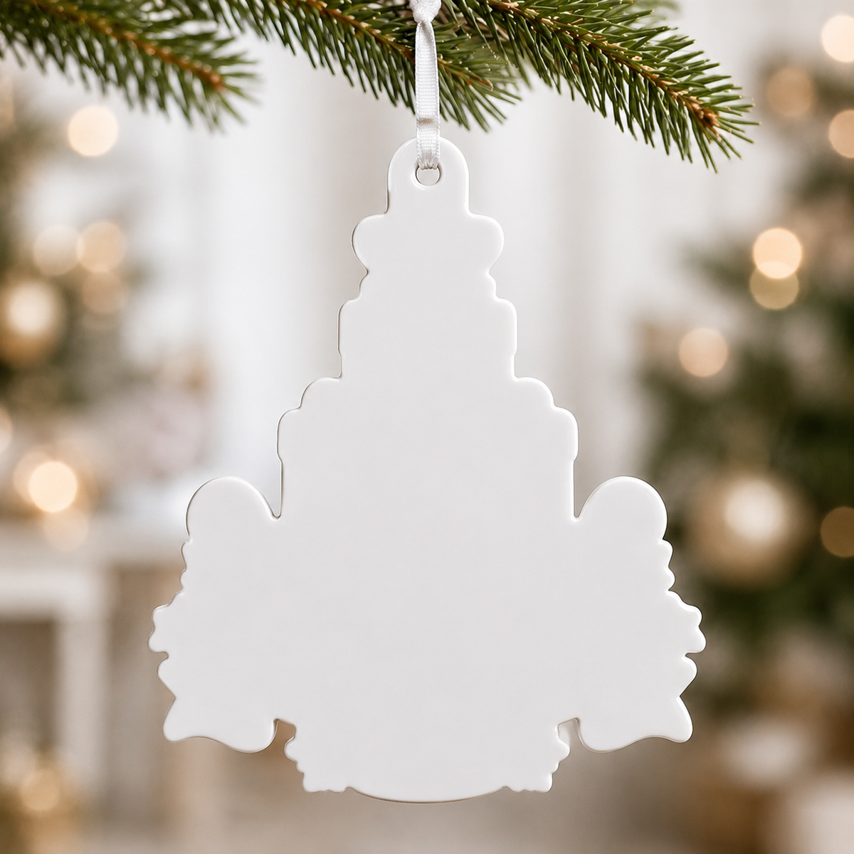Personalized Christmas Tree Family Decoration with Stacked Gifts, 2026 Holiday Family Name Design - 3D Relief Ornament