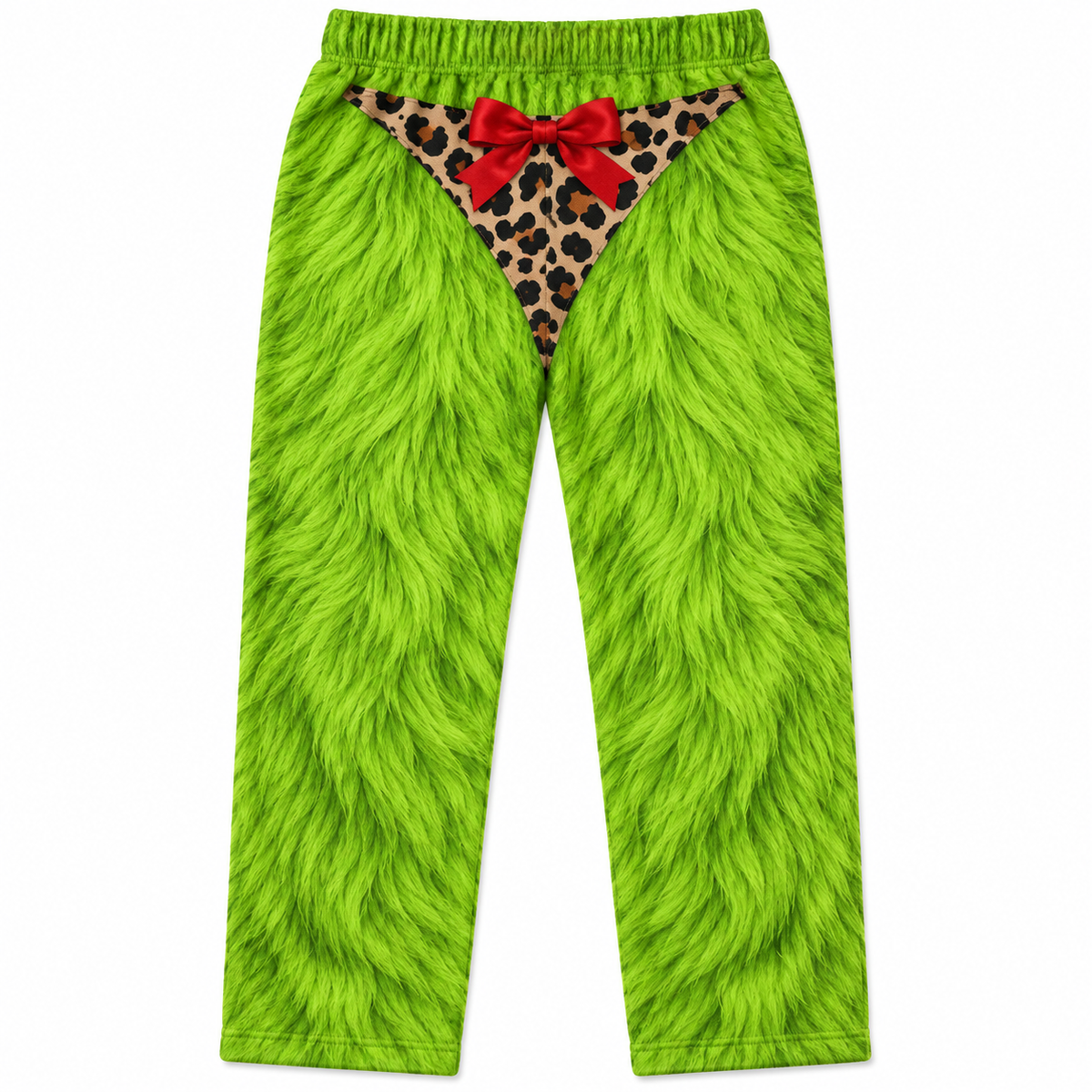 Mens Novelty Christmas Pajama Pants Faux Fur Print Holiday Loungewear