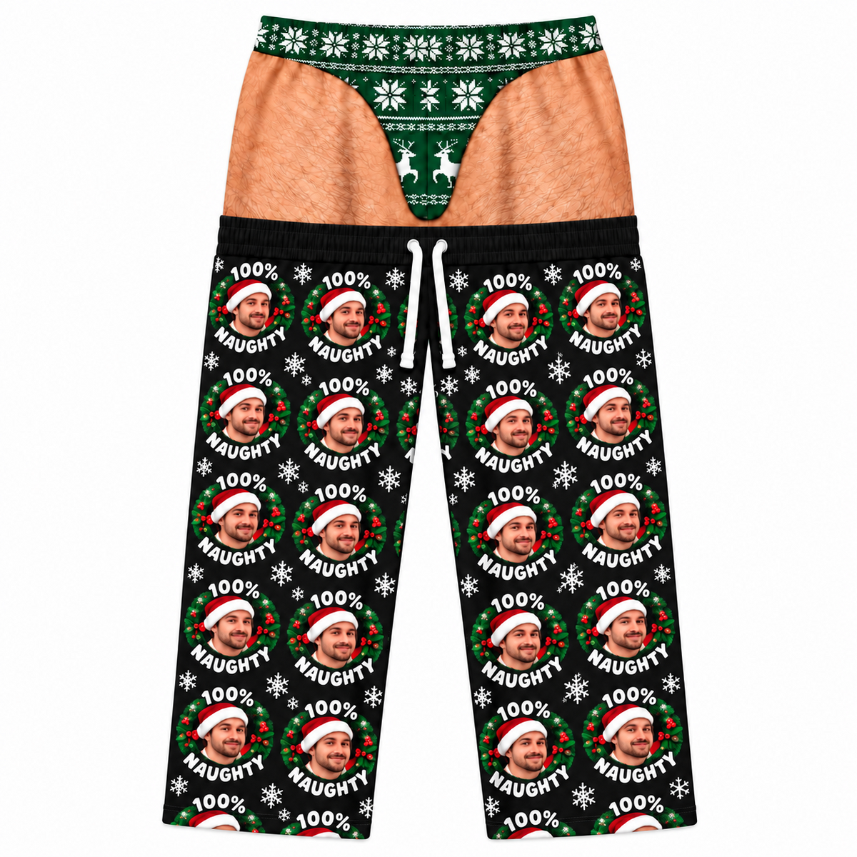 Christmas Pajama Pants Novelty Holiday Lounge Bottoms with Drawstring