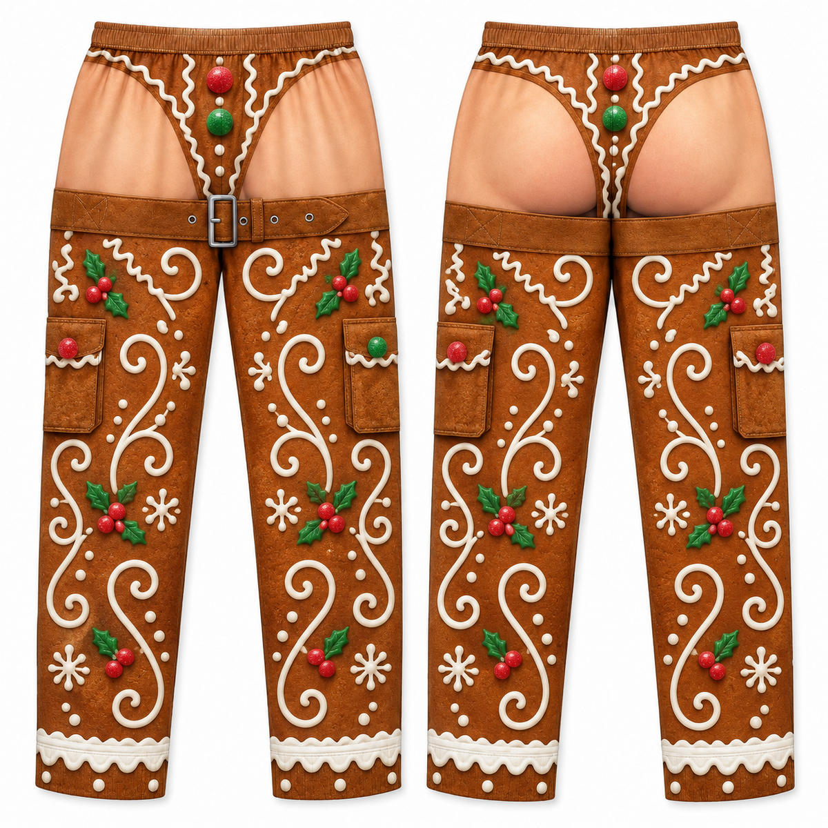 Christmas Chaps Pajama Pants Funny Holiday Print Lounge Bottoms