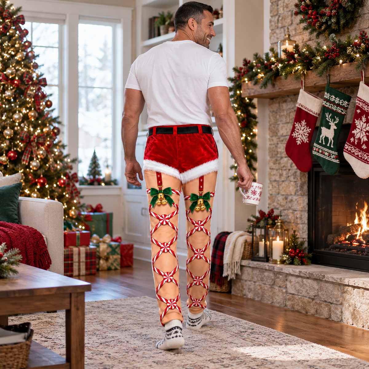 Funny Christmas Pajama Pants for Men Novelty Holiday Loungewear