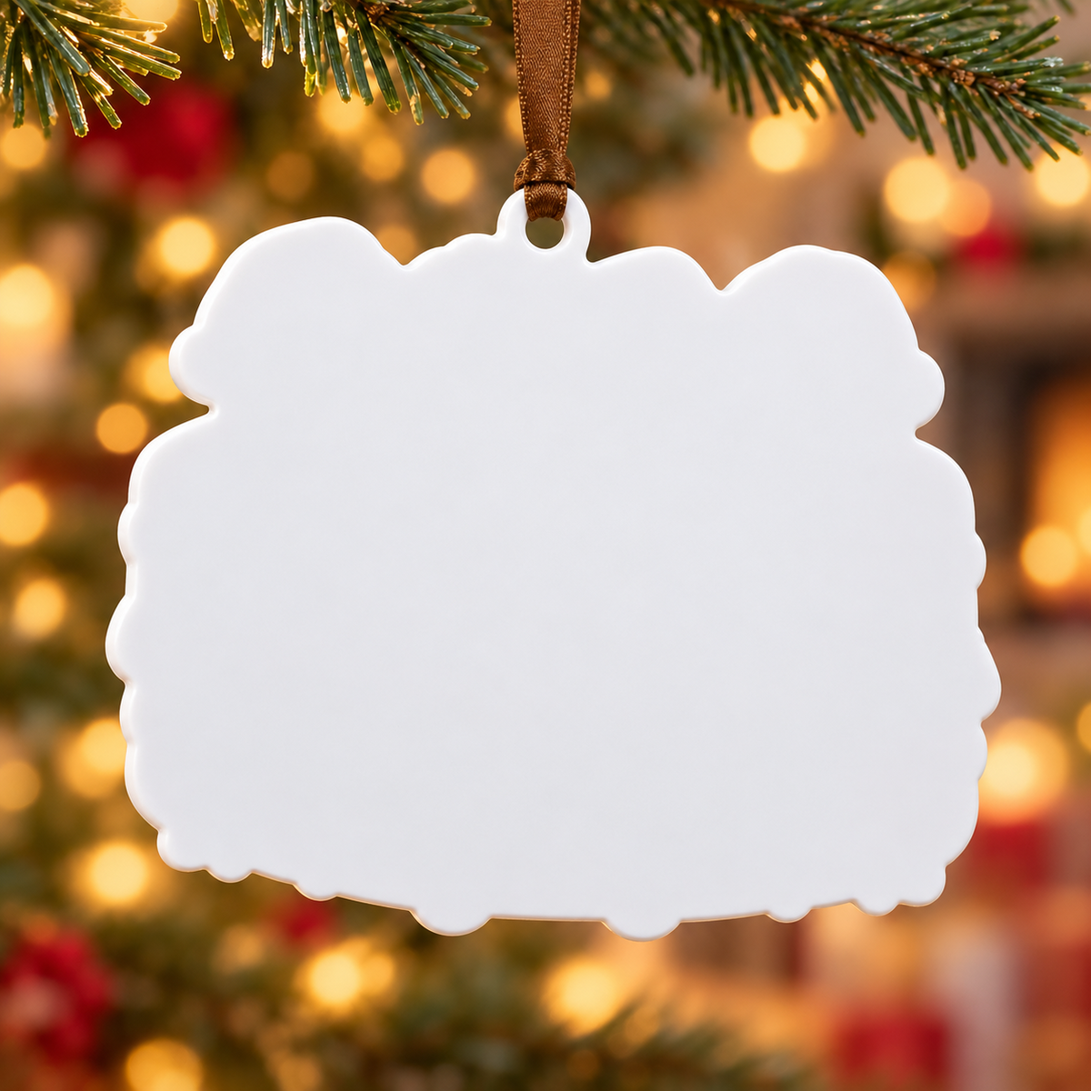 Family of 4 with Dog in Hot Tub Holiday Keepsake - 3D Relief Ornament