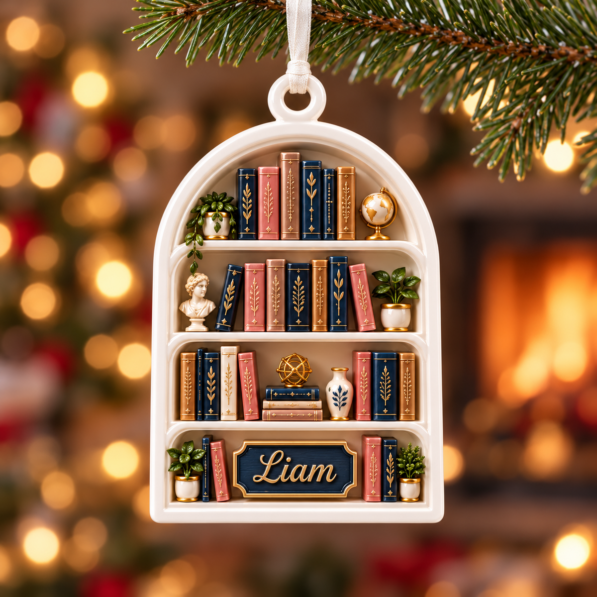 Arched Blank Christmas Tree Hanging Plaque, White Acrylic Holiday Keepsake - 3D Relief Ornament