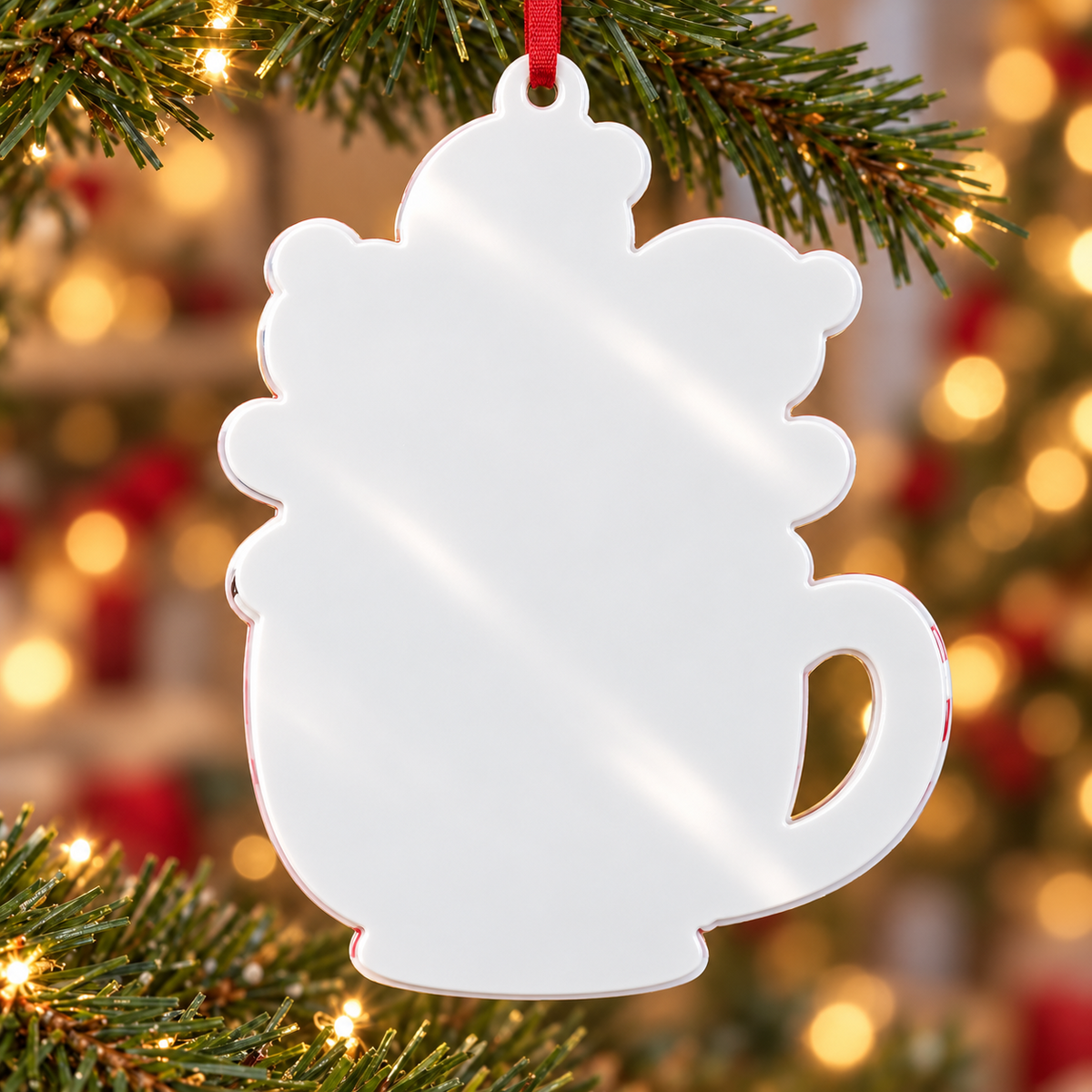 Patriotic Hot Cocoa Mug 250 Years of Freedom Holiday Tree Hanging Decor - 3D Relief Ornament