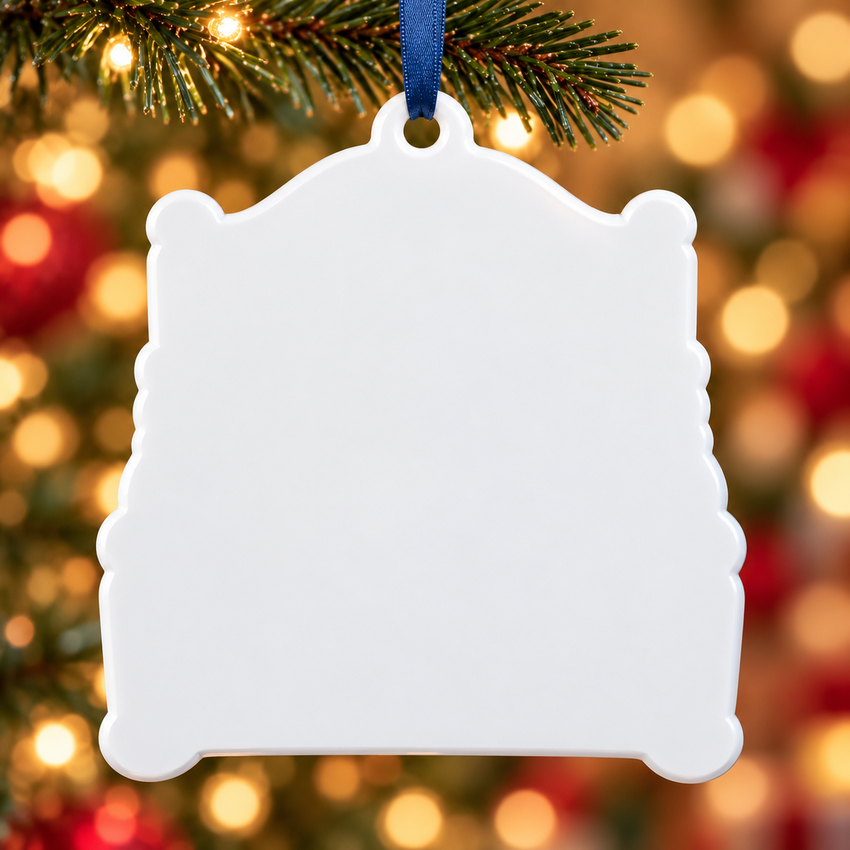 Couple with Dog and Cat in Bed Holiday Keepsake - 3D Relief Ornament