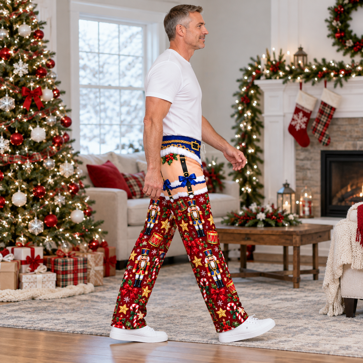 Novelty Christmas Pajama Pants Funny Holiday Print Lounge Bottoms