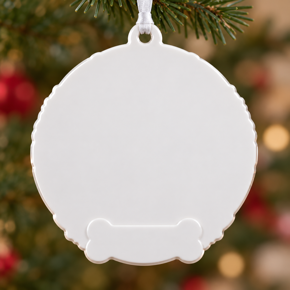 Golden Retriever Dog Memorial Winter Scene Ceramic Holiday Keepsake - 3D Relief Ornament