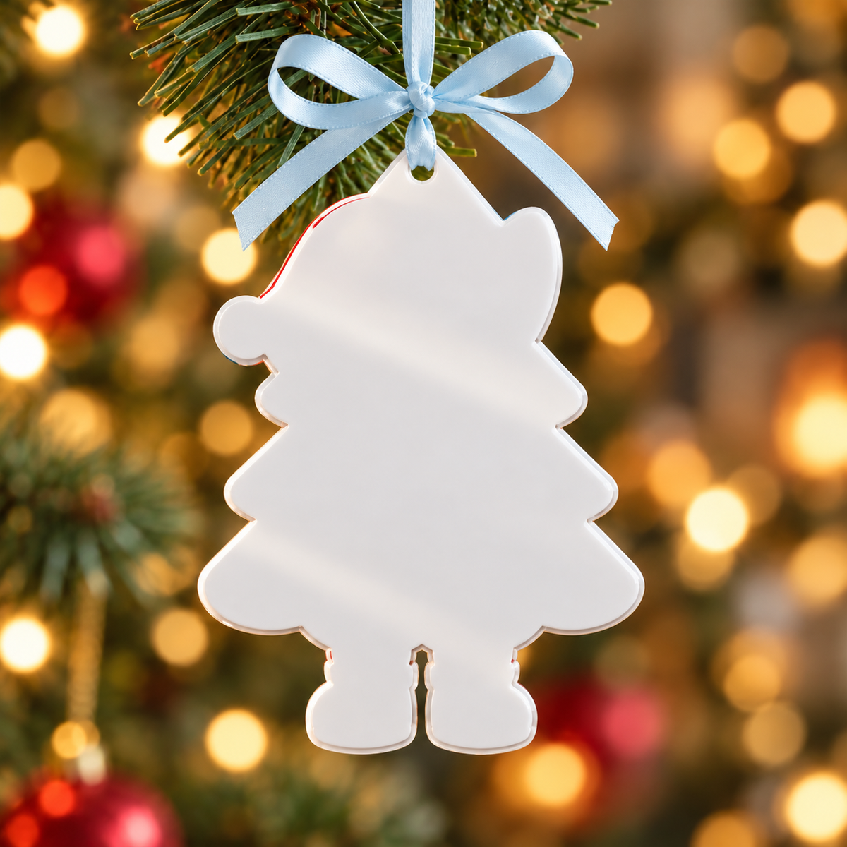Pembroke Welsh Corgi Dog in Santa Hat Christmas Tree Holiday Hanging Decor - 3D Relief Ornament
