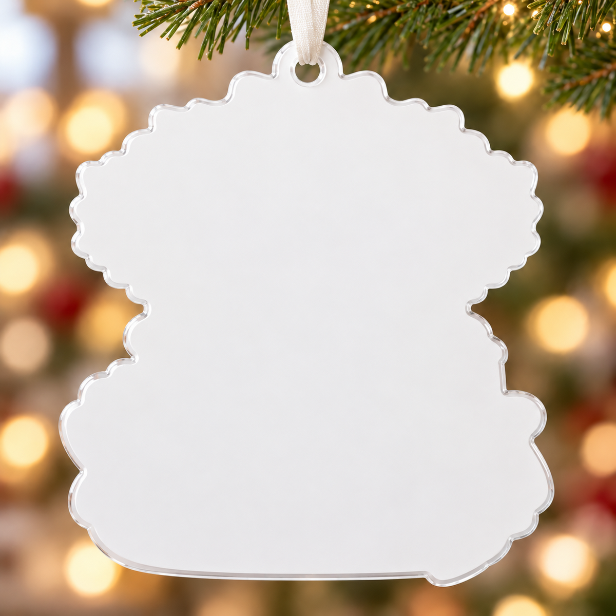 Holiday Kitchen Gingerbread Baking Scene Acrylic Hanging Tree Bauble - 3D Relief Ornament