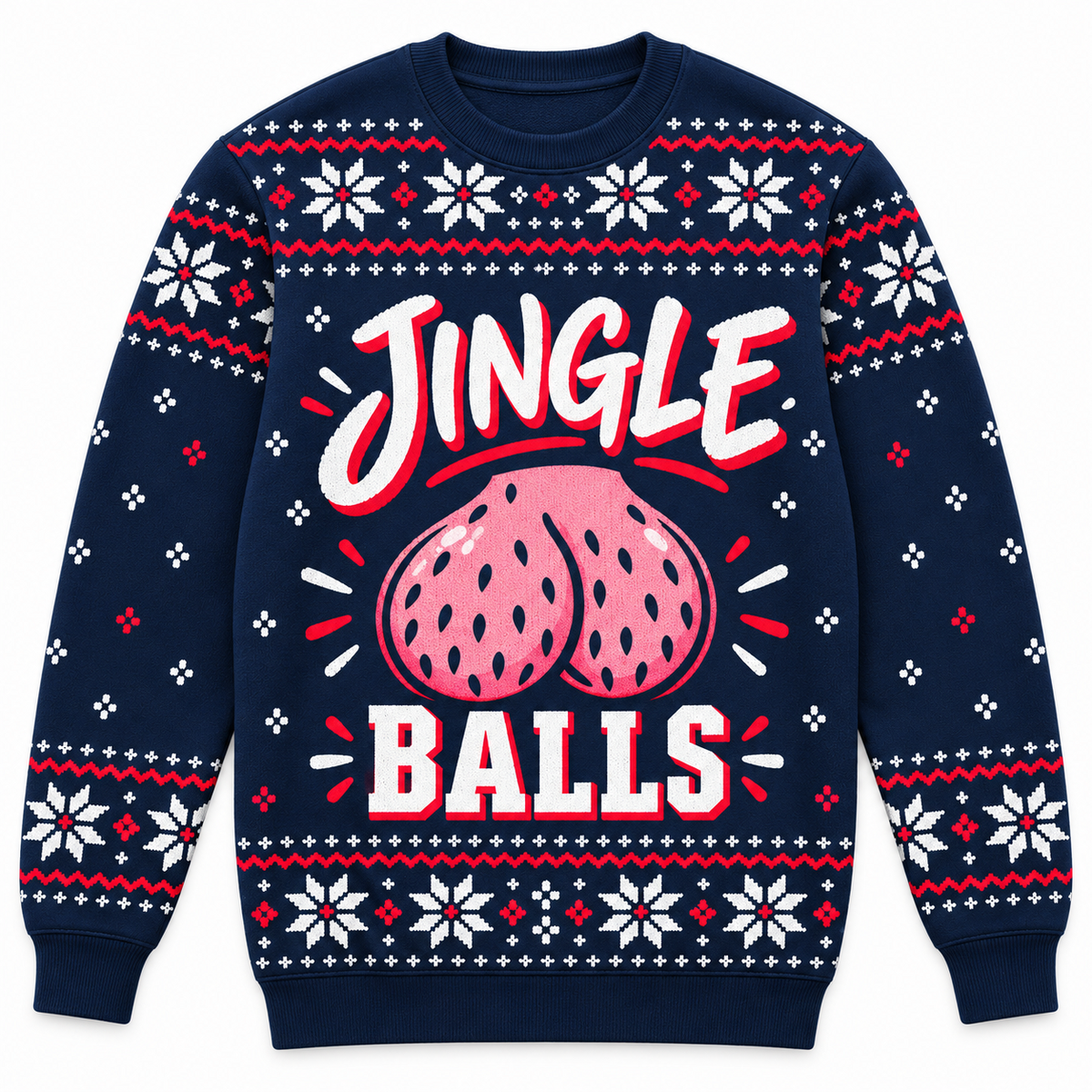 Jingle Balls Ugly Christmas Sweater Funny Fair Isle Holiday Pullover