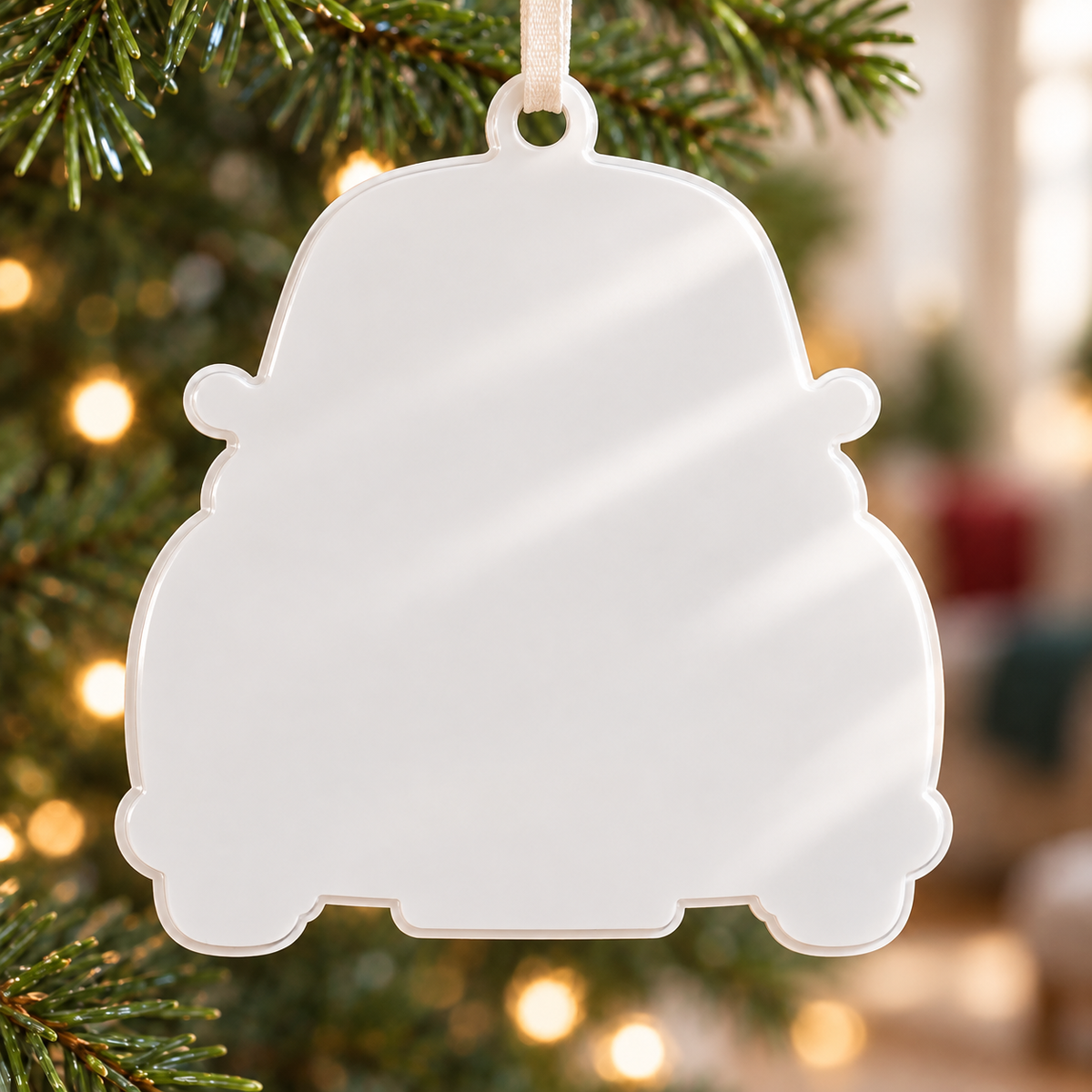 Just Married Vintage Getaway Car First Christmas Newlywed Couple Holiday Keepsake - 3D Relief Ornament