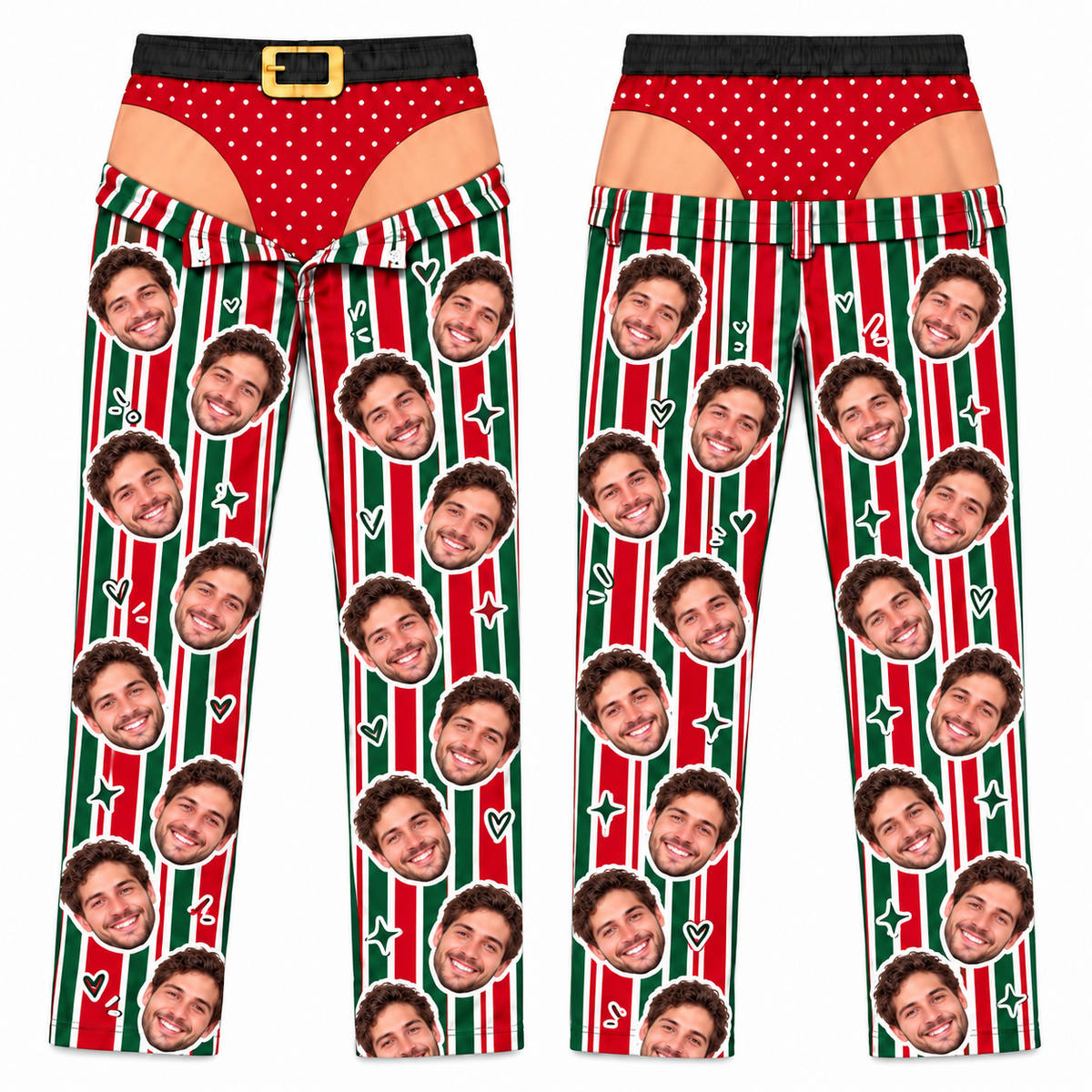 Men Novelty Christmas Pajama Pants Striped Holiday Lounge Bottoms
