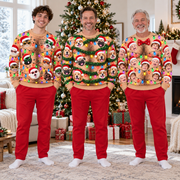 Christmas Sweatshirt, Funny Hairy Chest Holiday Lights Crewneck Top