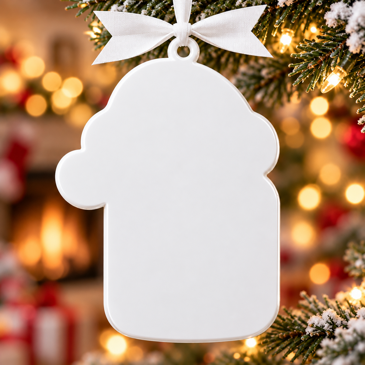 Gingerbread Cookie Jar with Santa Hat Holiday Hanging Keepsake - 3D Relief Ornament