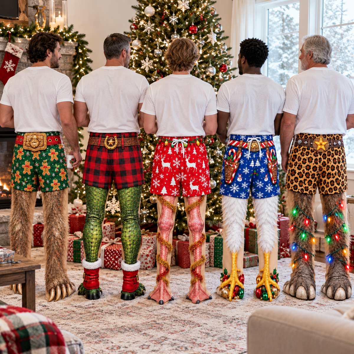 Funny Christmas Pajama Pants Animal Legs Printed Loungewear