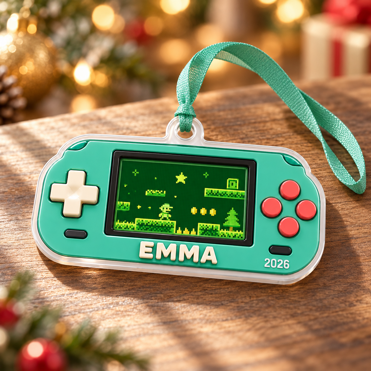 Retro Handheld Game Console Holiday Tree Hanging Decor - 3D Relief Ornament