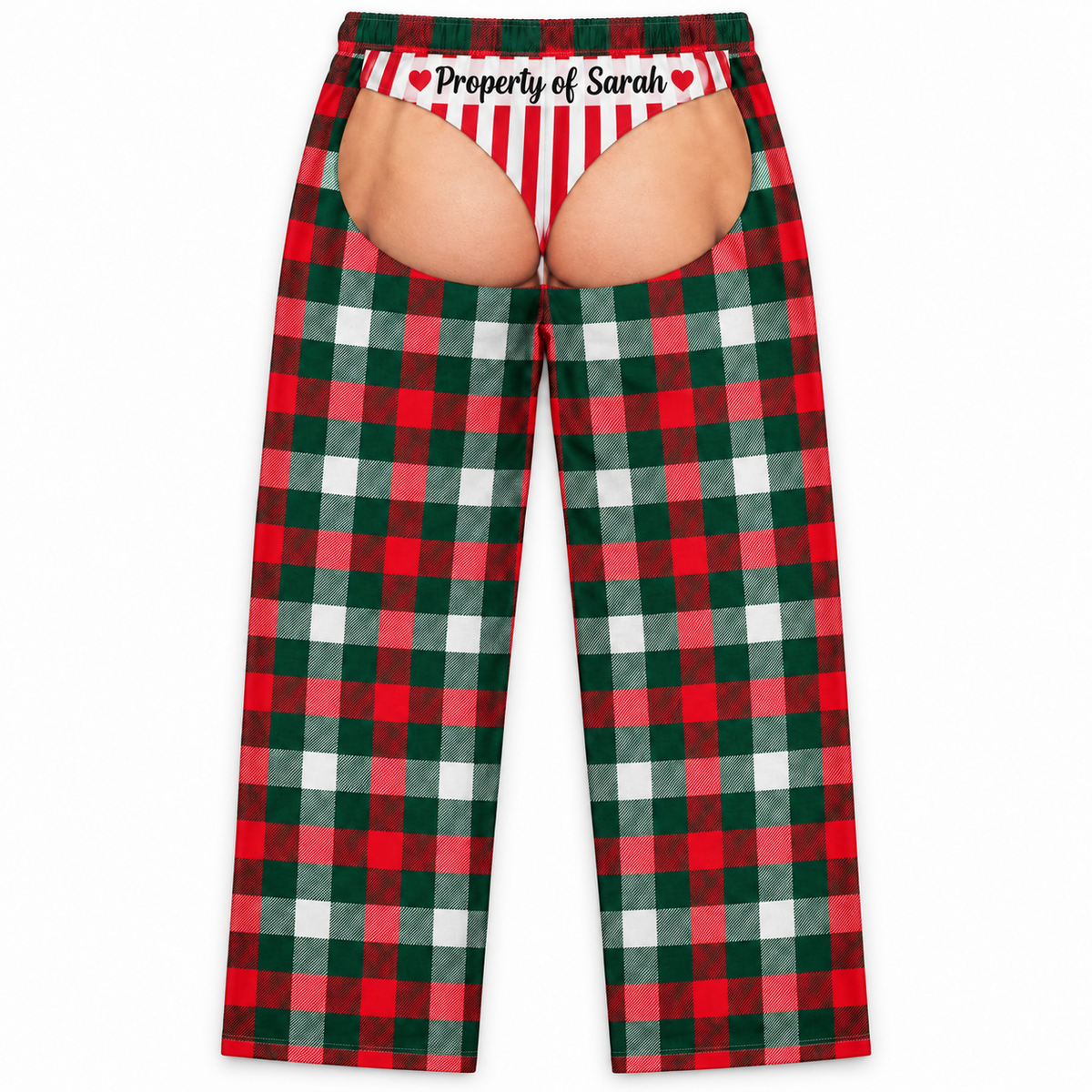Men's Plaid Pajama Chaps Novelty Christmas Open Back Loungewear
