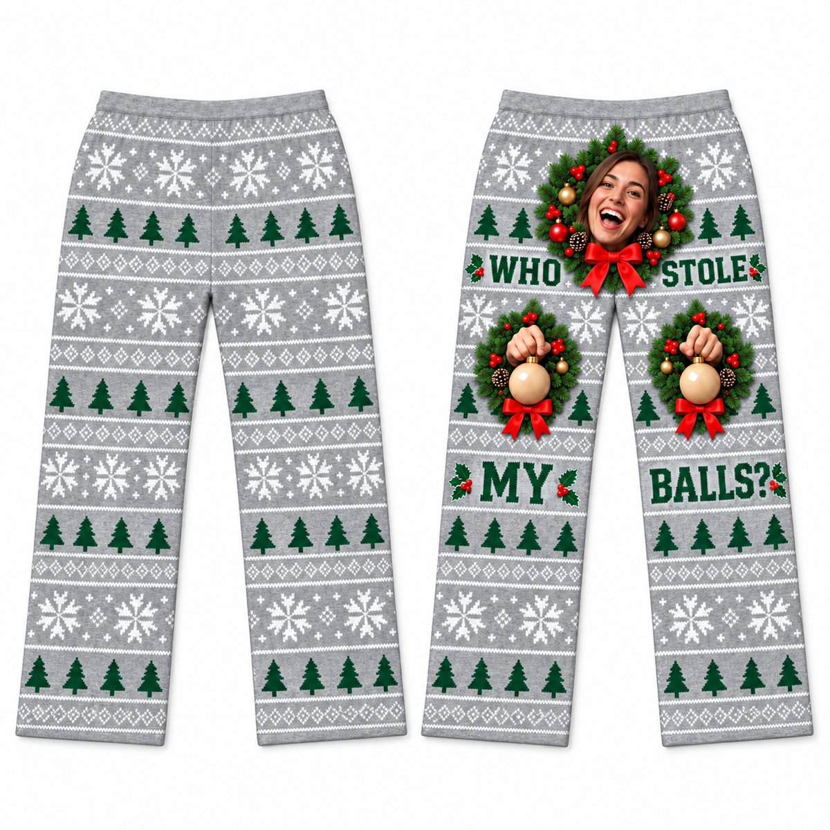 Christmas Pajama Pants Mens Novelty Printed Holiday Lounge Trousers