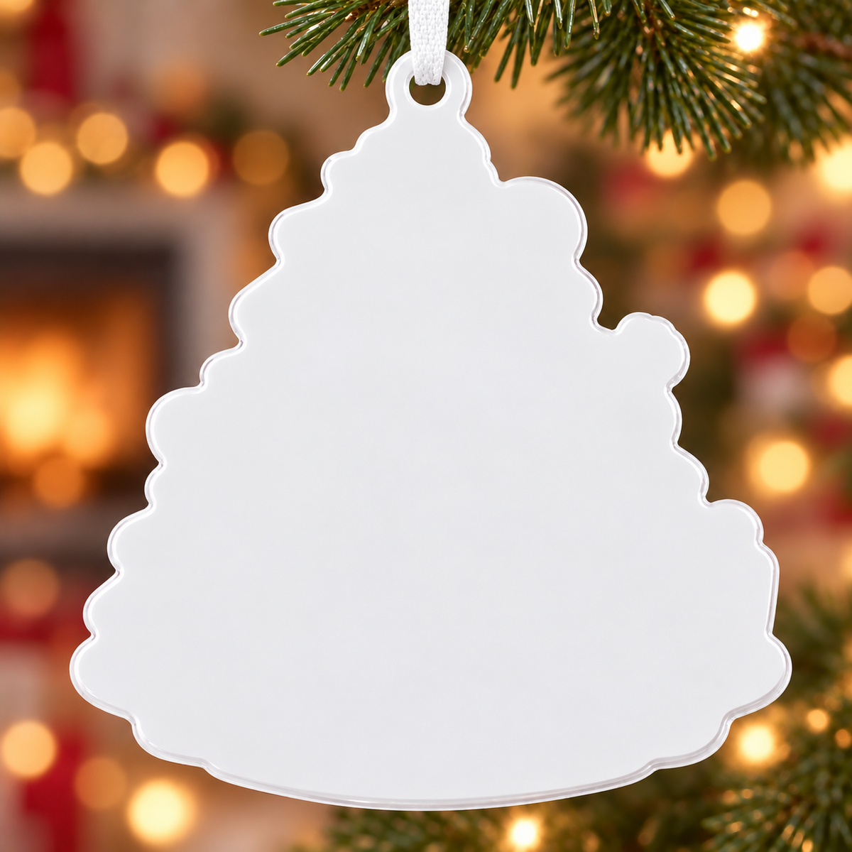 Baby Girl First Christmas Tree Plaque with Reindeer and Teddy Bear Suit - 3D Relief Ornament