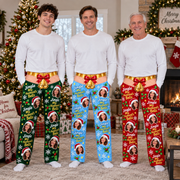 Mens Christmas Pajama Pants Festive Holiday Bell Lounge Bottoms