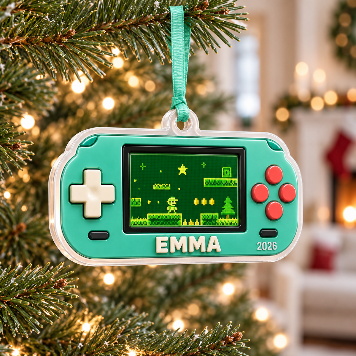 Retro Handheld Game Console Holiday Tree Hanging Decor - 3D Relief Ornament