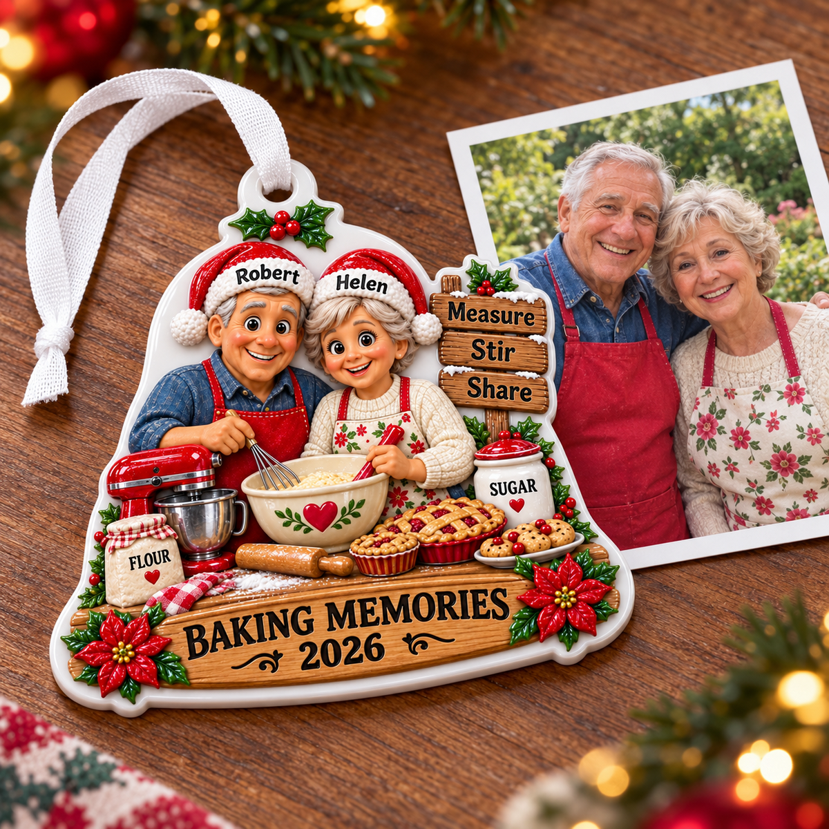 Baking Memories Grandparents Kitchen Holiday Hanging Keepsake - 3D Relief Ornament