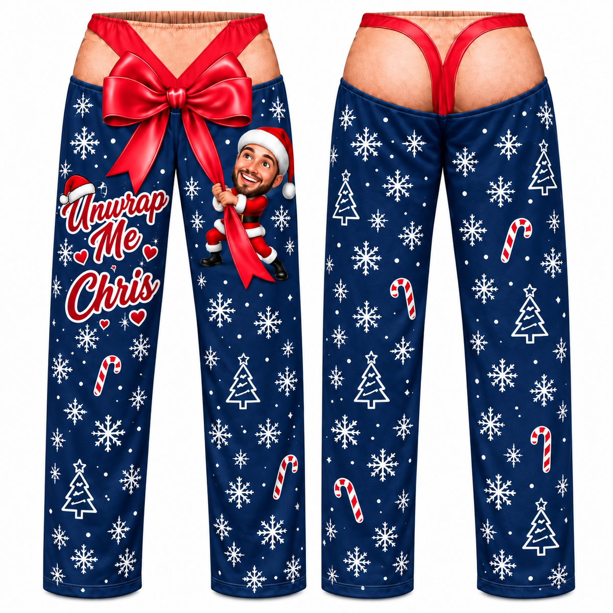 Christmas Pajama Pants Novelty Bow Graphic Holiday Loungewear