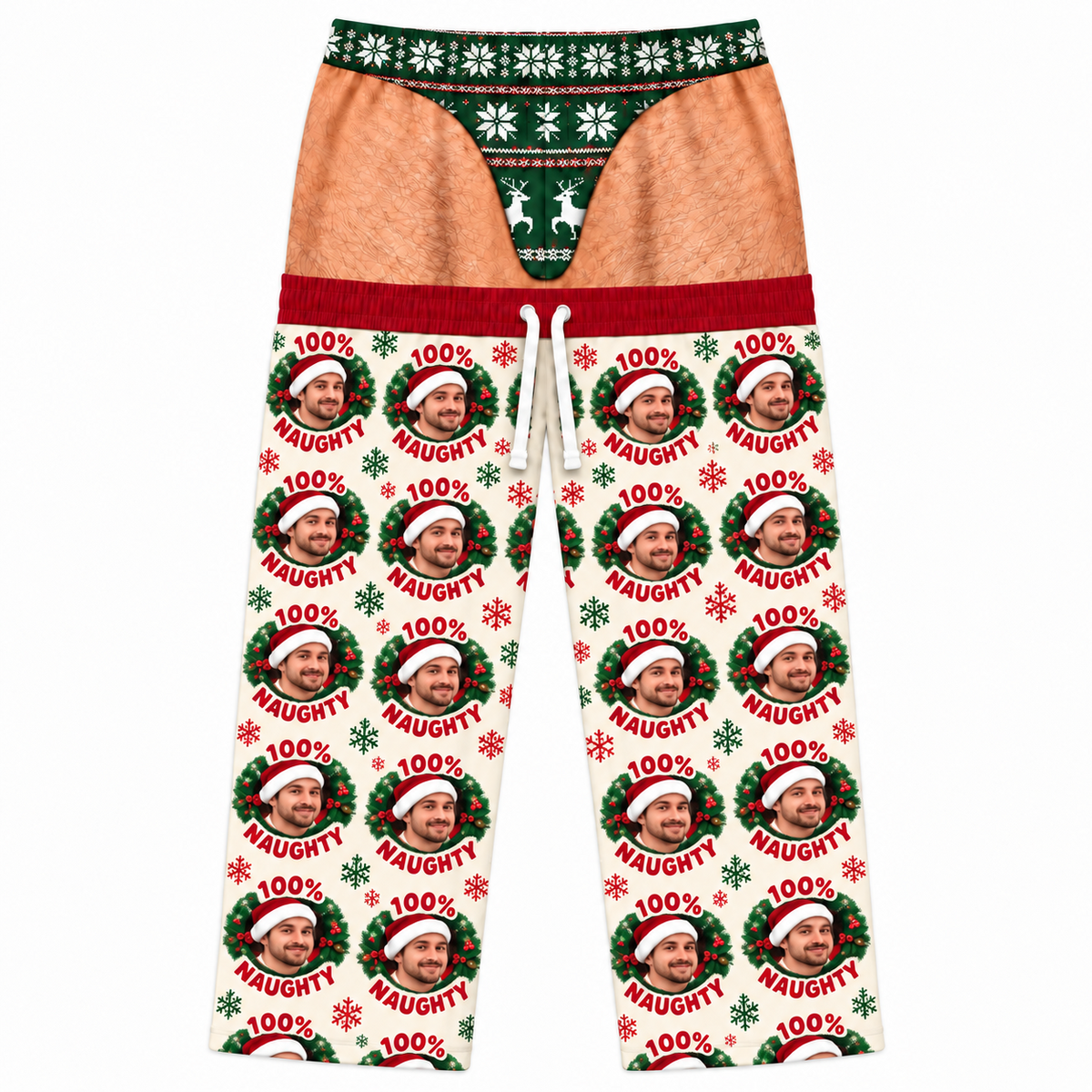 Christmas Pajama Pants Novelty Holiday Lounge Bottoms with Drawstring