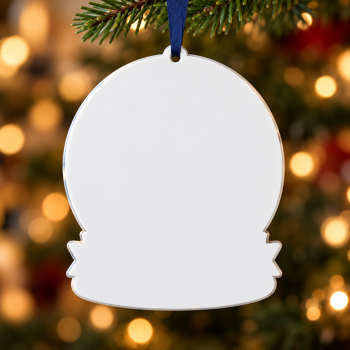 Patriotic Santa Claus with American Flag and Christmas Tree Medallion - 3D Relief Ornament