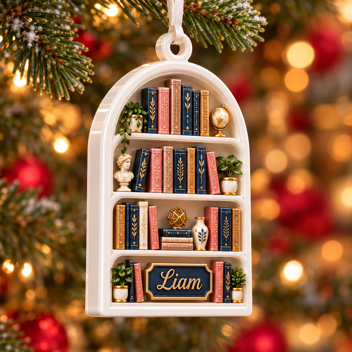 Arched Blank Christmas Tree Hanging Plaque, White Acrylic Holiday Keepsake - 3D Relief Ornament